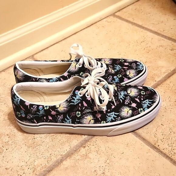 Vans Era Paradise Floral Black Milk Thistle Sneakers Men's 8.5 Women's 10 - Picture 1 of 8